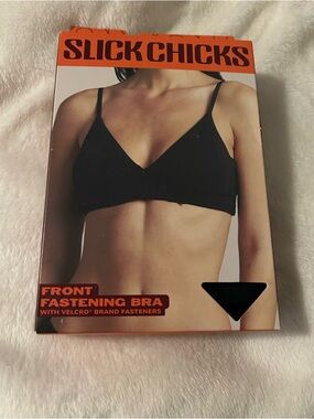 Slick Chicks Front-Fastening Bra in Black Size Large Brand New